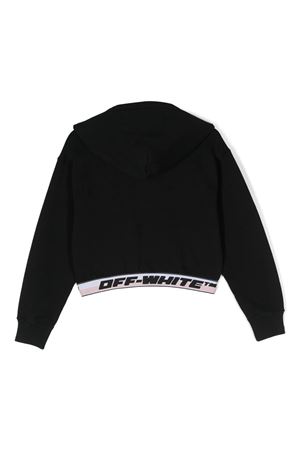 black cotton hoodie OFF WHITE KIDS | OGBB005C99FLE0011010